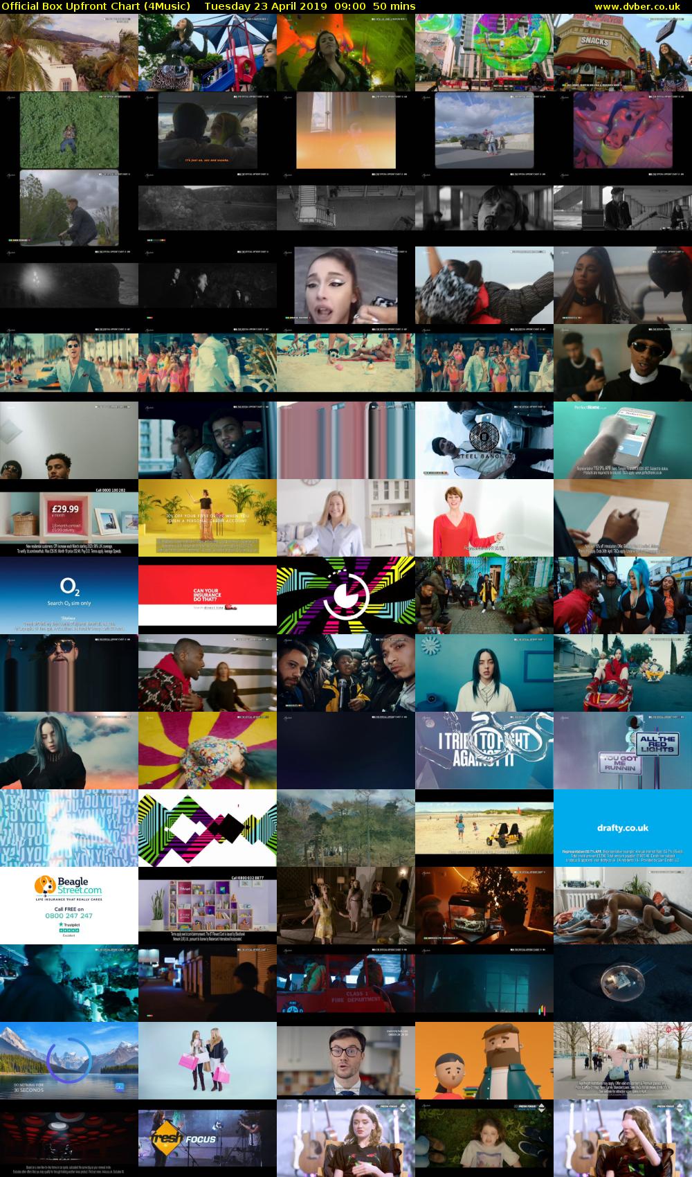 Official Box Upfront Chart (4Music) Tuesday 23 April 2019 09:00 - 09:50