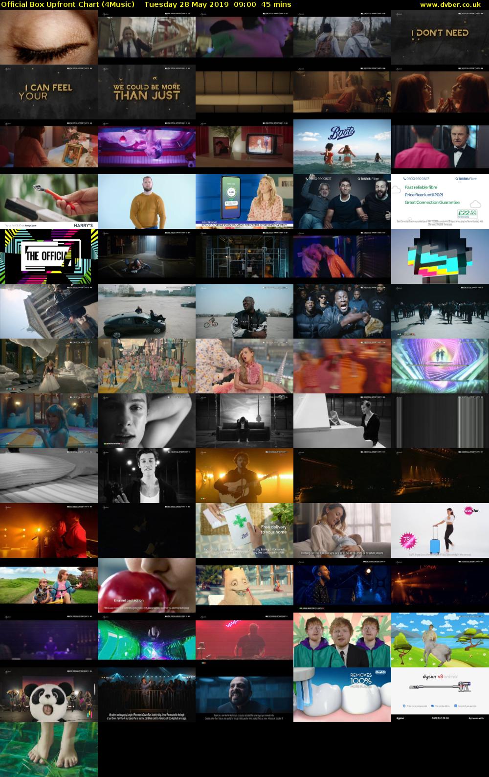 Official Box Upfront Chart (4Music) Tuesday 28 May 2019 09:00 - 09:45