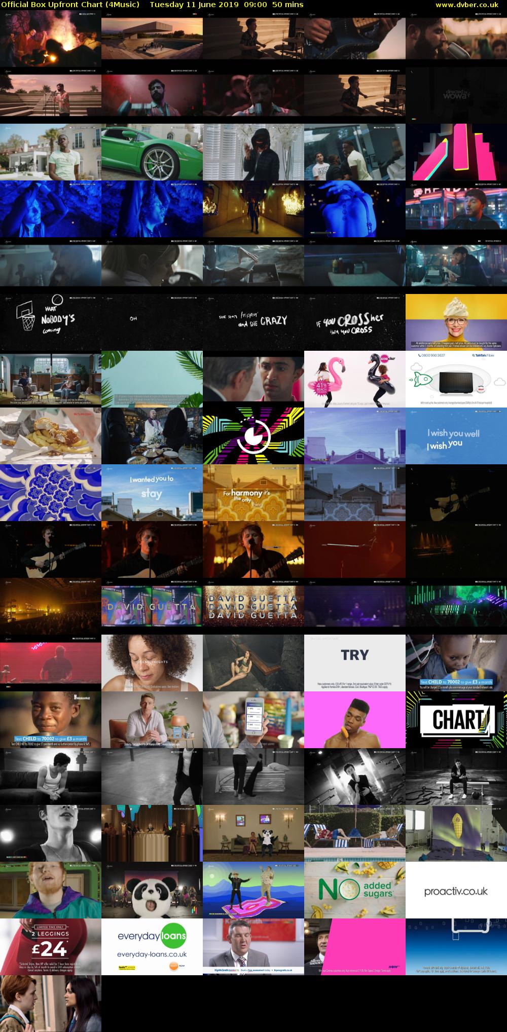 Official Box Upfront Chart (4Music) Tuesday 11 June 2019 09:00 - 09:50