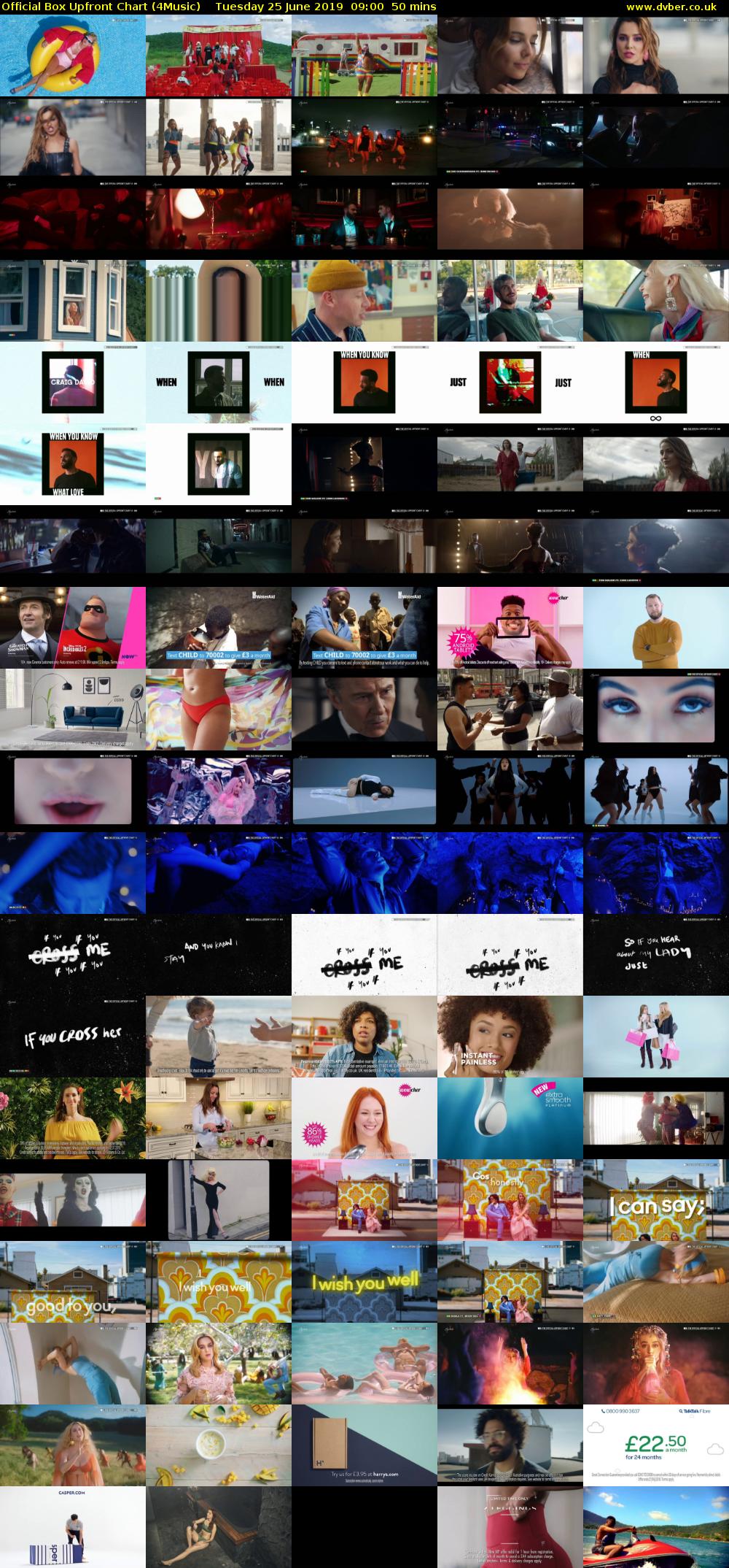 Official Box Upfront Chart (4Music) Tuesday 25 June 2019 09:00 - 09:50
