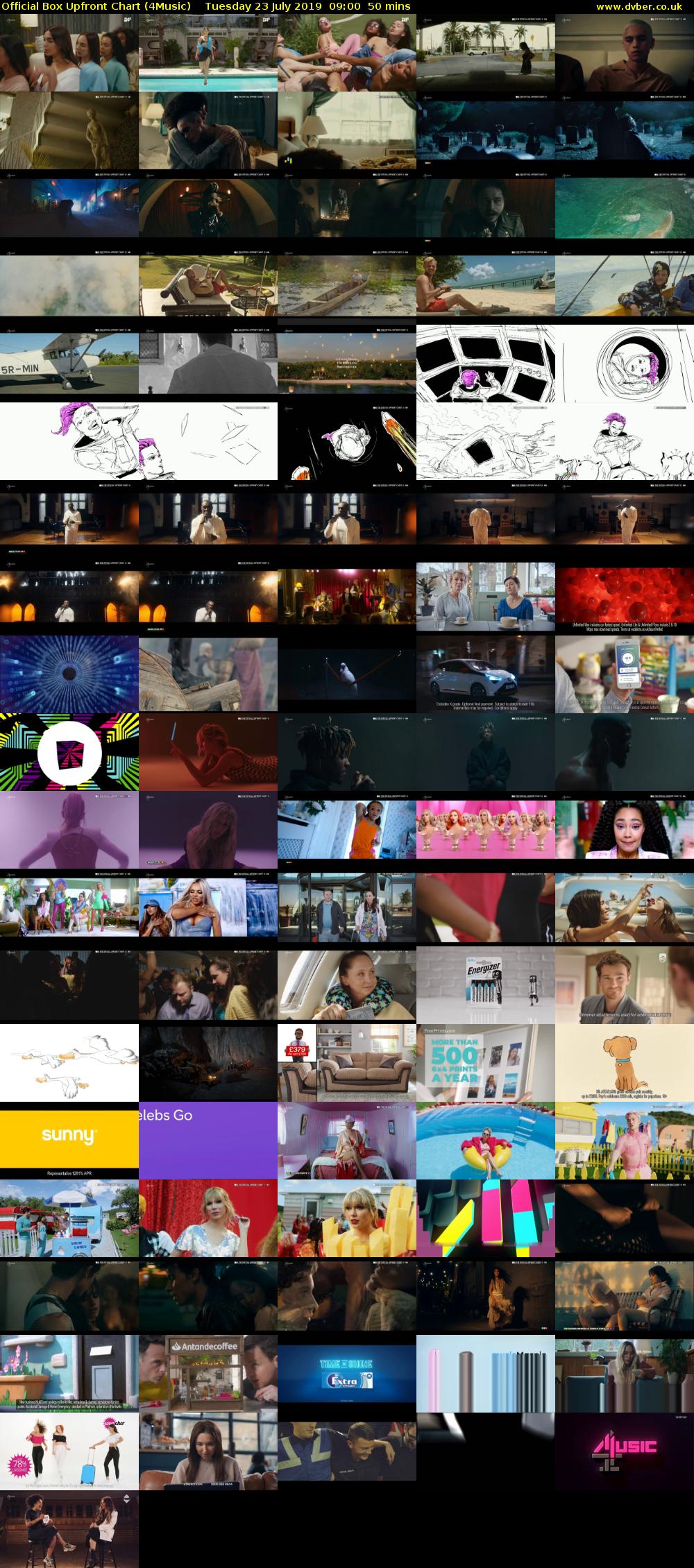 Official Box Upfront Chart (4Music) Tuesday 23 July 2019 09:00 - 09:50