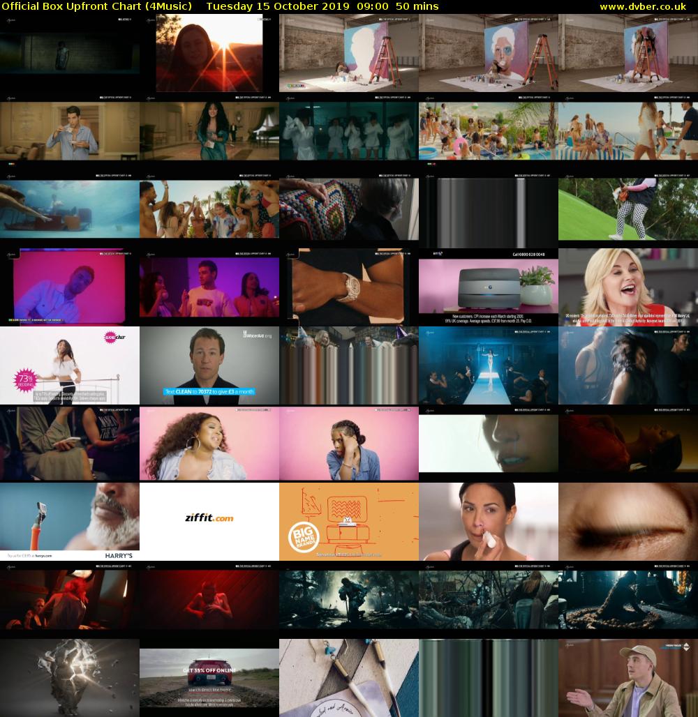 Official Box Upfront Chart (4Music) Tuesday 15 October 2019 09:00 - 09:50