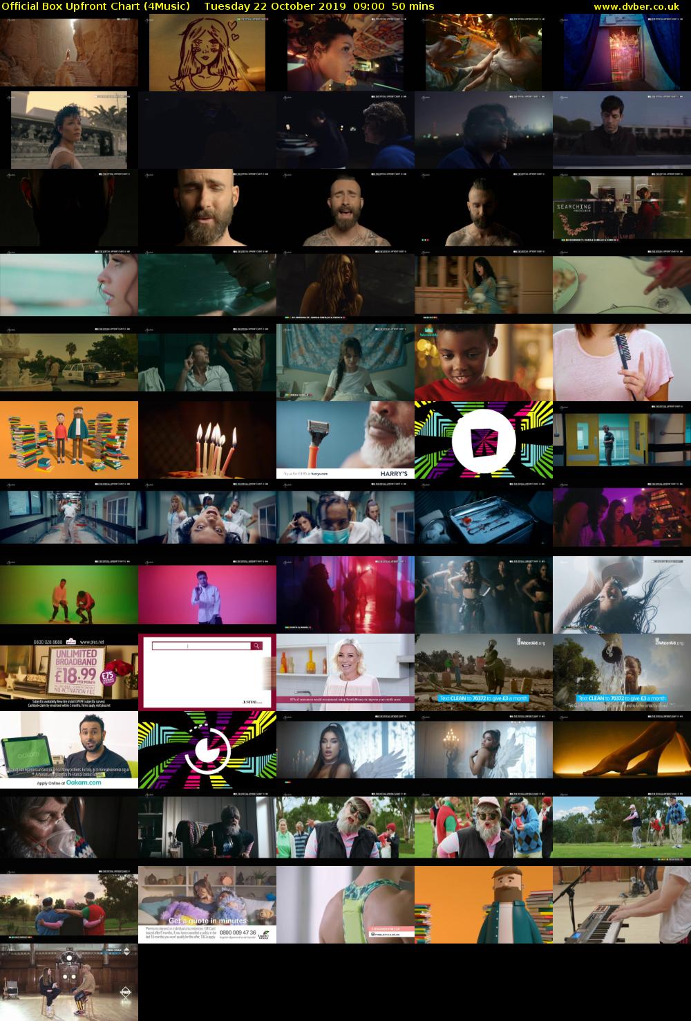 Official Box Upfront Chart (4Music) Tuesday 22 October 2019 09:00 - 09:50