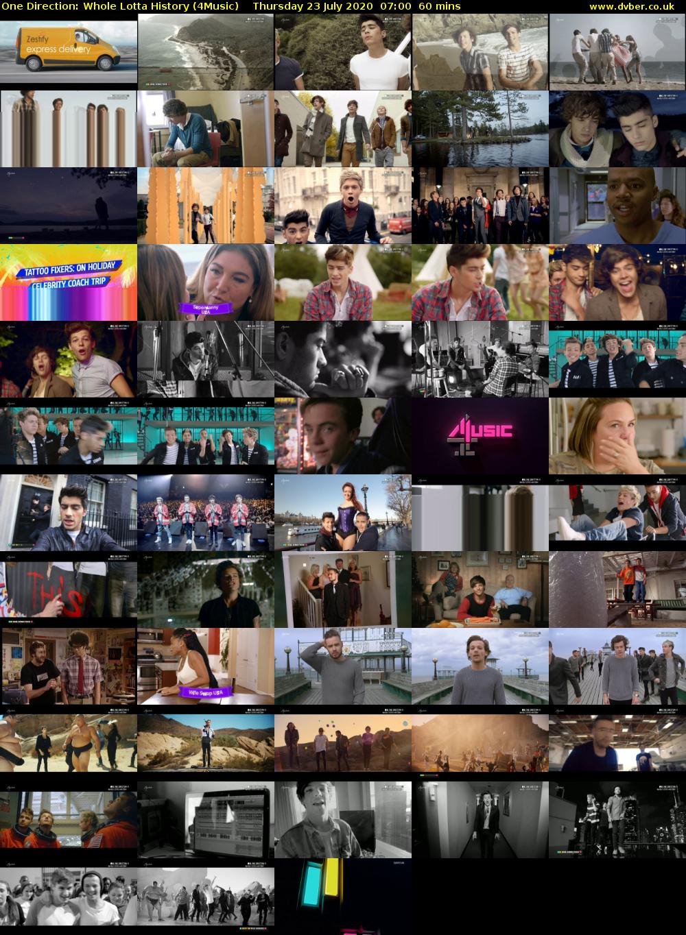 One Direction: Whole Lotta History (4Music) Thursday 23 July 2020 07:00 - 08:00