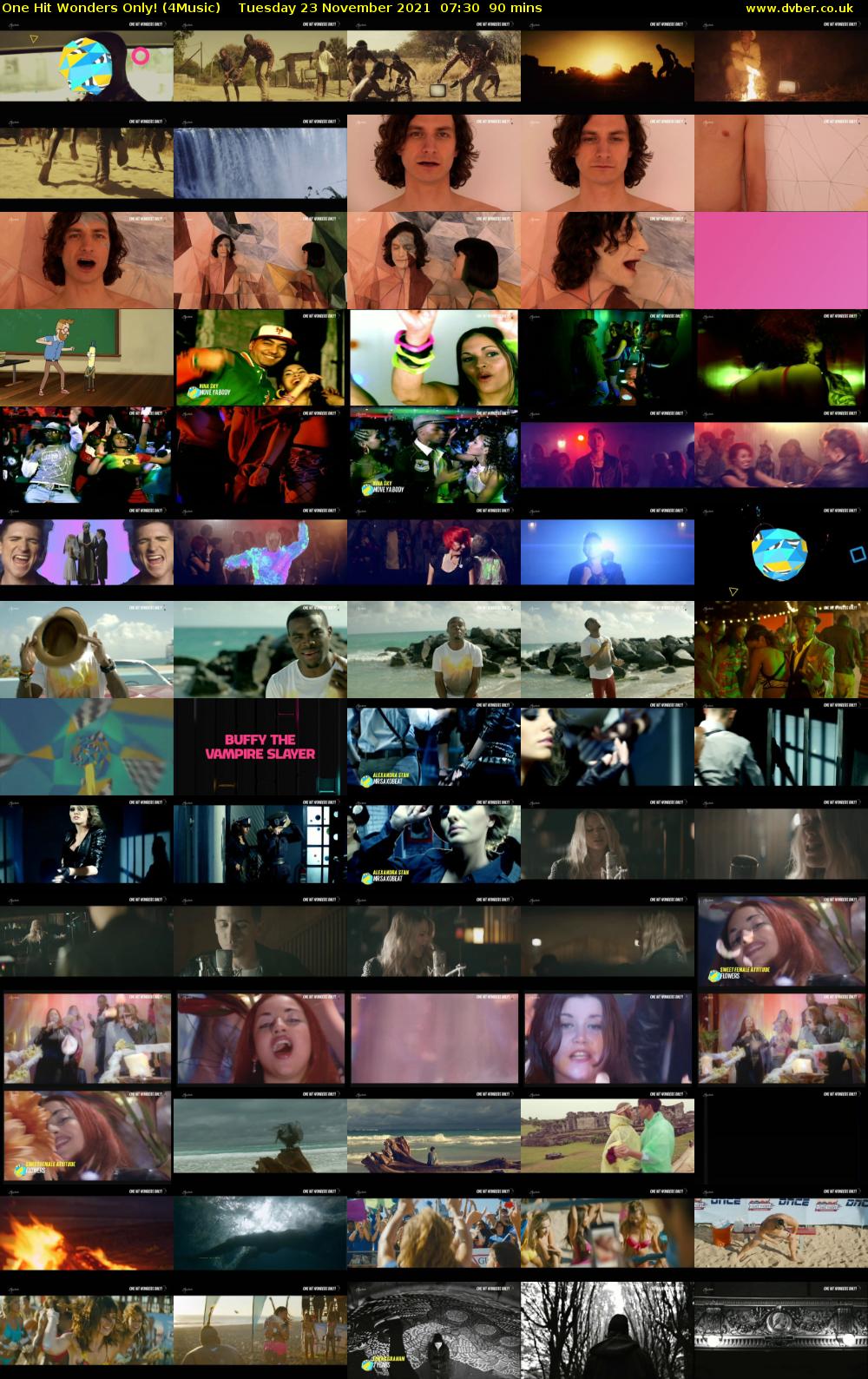 One Hit Wonders Only! (4Music) Tuesday 23 November 2021 07:30 - 09:00