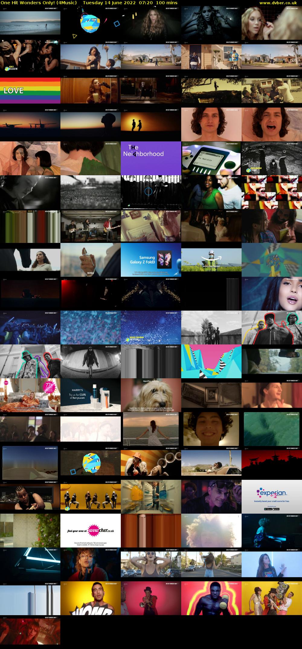 One Hit Wonders Only! (4Music) Tuesday 14 June 2022 07:20 - 09:00