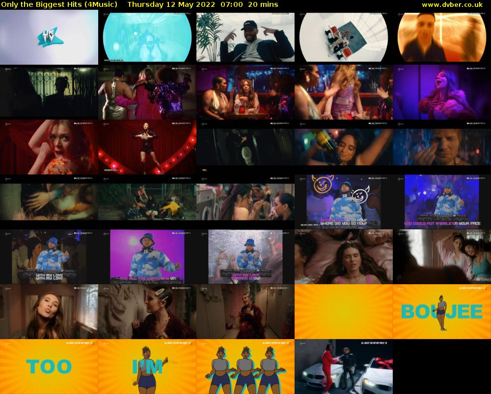 Only the Biggest Hits (4Music) Thursday 12 May 2022 07:00 - 07:20