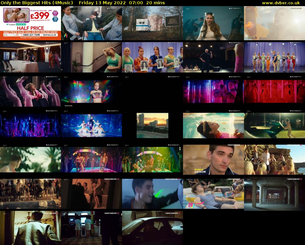 Only the Biggest Hits (4Music) Friday 13 May 2022 07:00 - 07:20