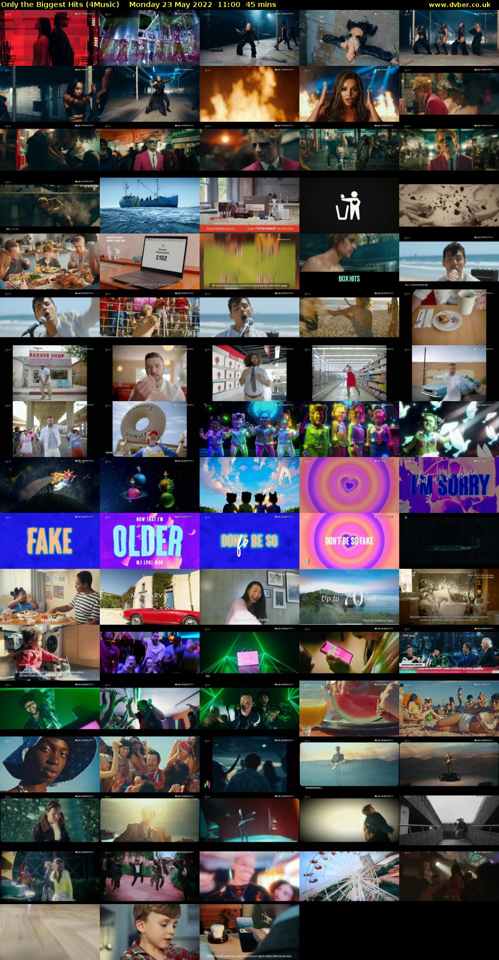 Only the Biggest Hits (4Music) Monday 23 May 2022 11:00 - 11:45