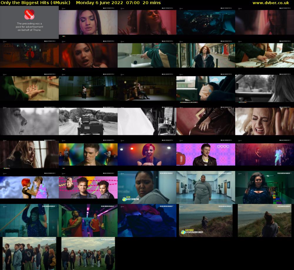 Only the Biggest Hits (4Music) Monday 6 June 2022 07:00 - 07:20