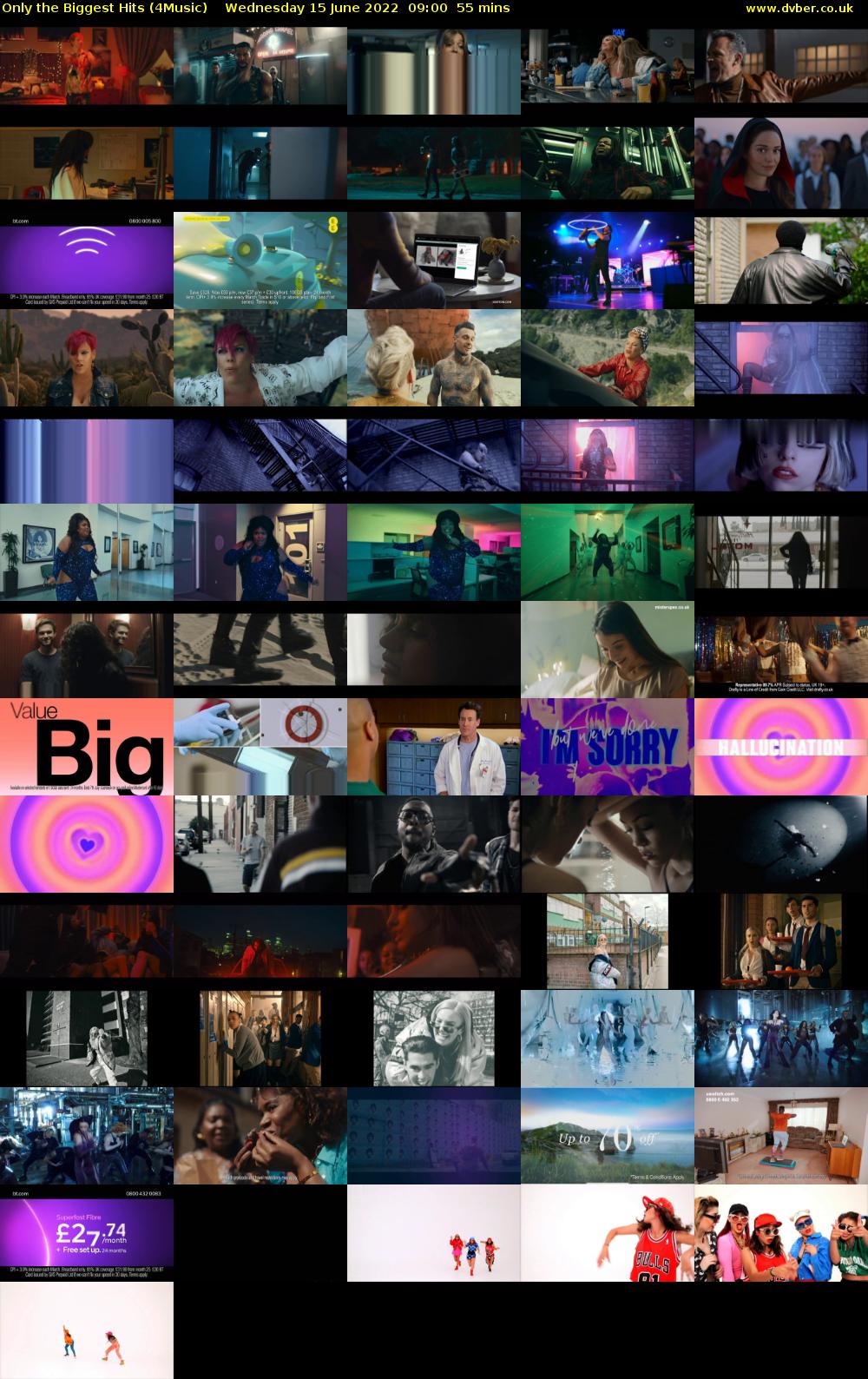 Only the Biggest Hits (4Music) Wednesday 15 June 2022 09:00 - 09:55