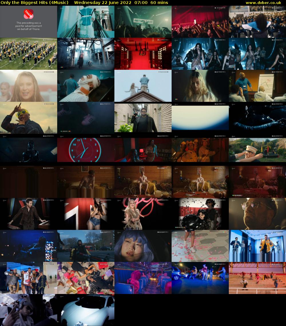 Only the Biggest Hits (4Music) Wednesday 22 June 2022 07:00 - 08:00