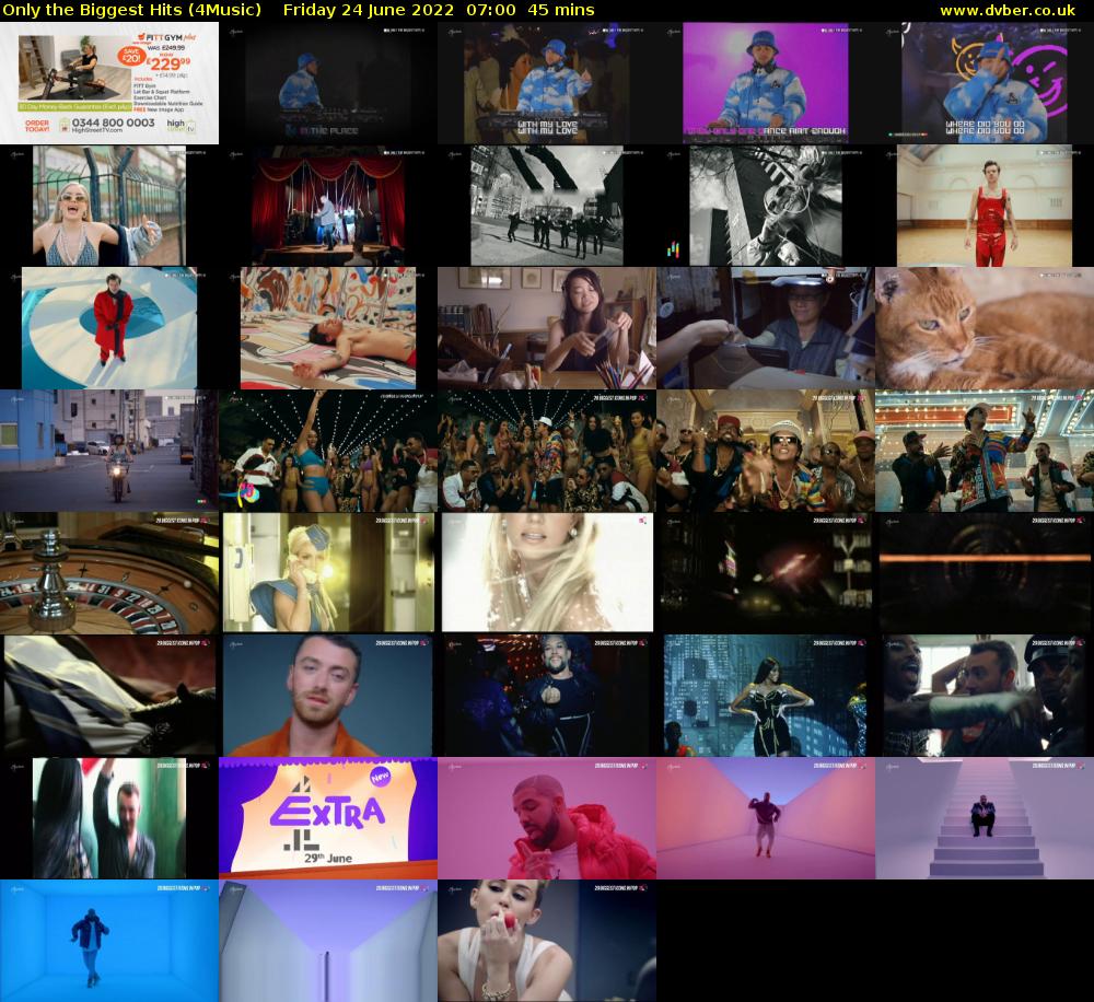 Only the Biggest Hits (4Music) Friday 24 June 2022 07:00 - 07:45