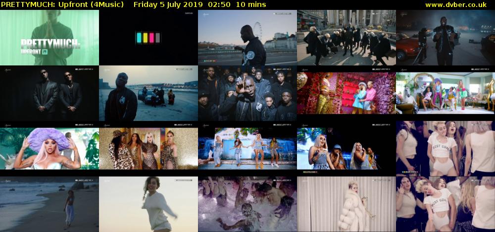 PRETTYMUCH: Upfront (4Music) Friday 5 July 2019 02:50 - 03:00