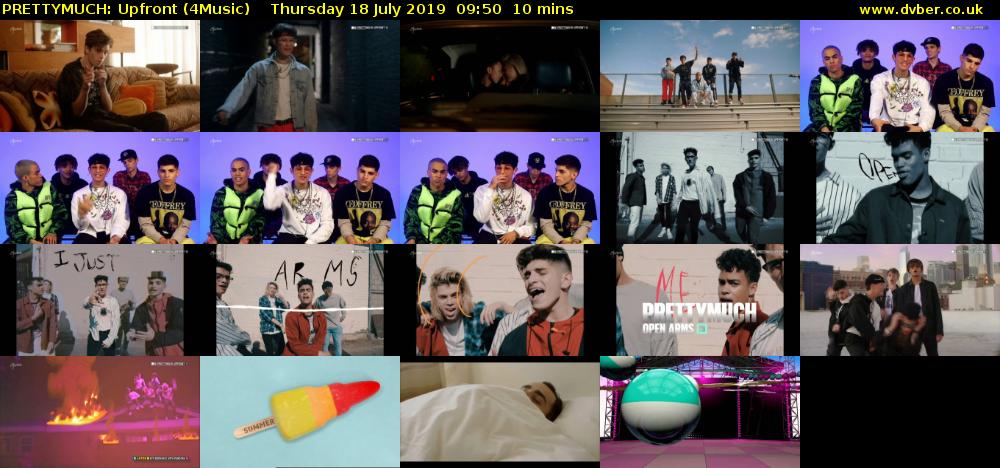 PRETTYMUCH: Upfront (4Music) Thursday 18 July 2019 09:50 - 10:00