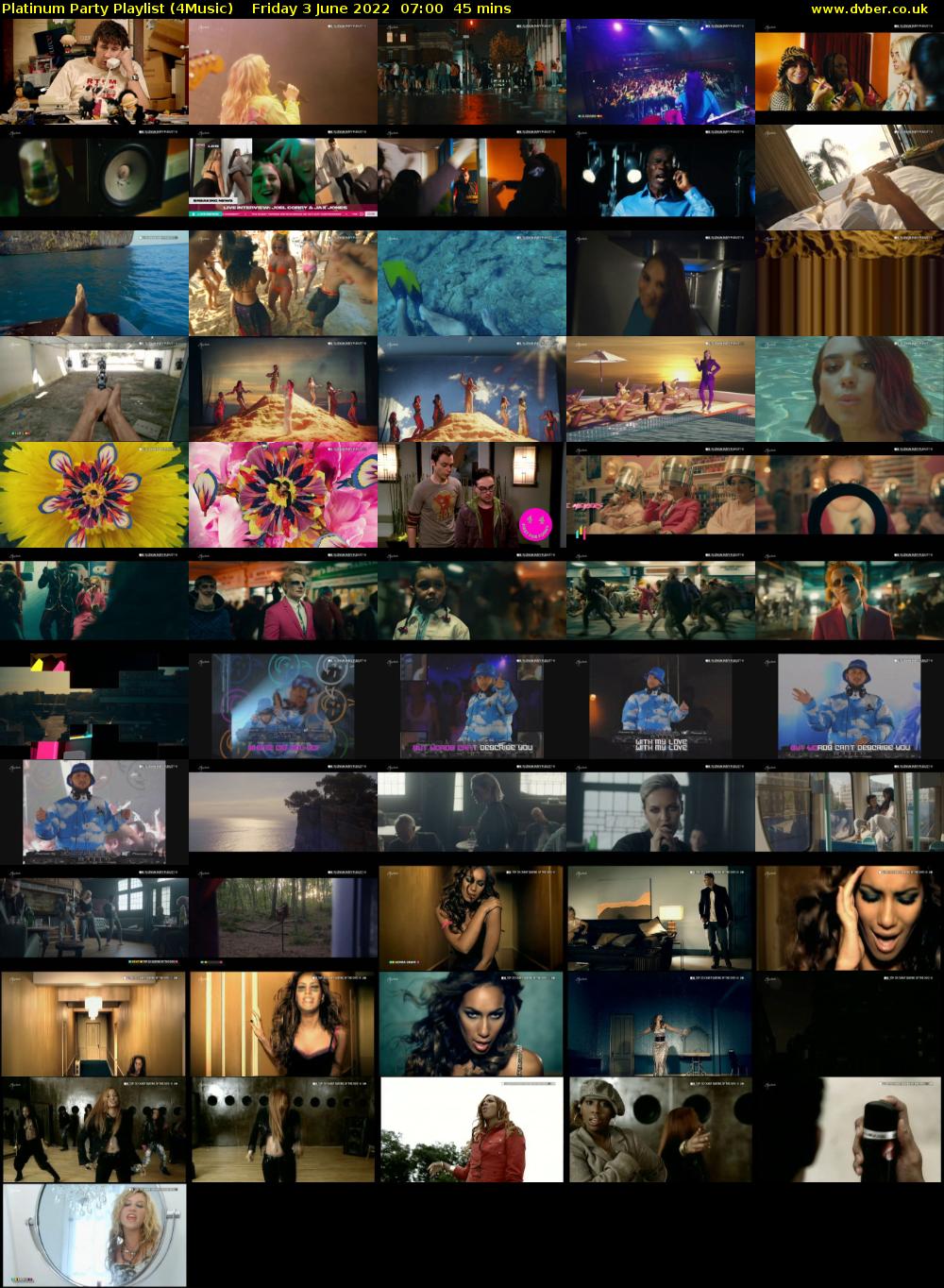 Platinum Party Playlist (4Music) Friday 3 June 2022 07:00 - 07:45
