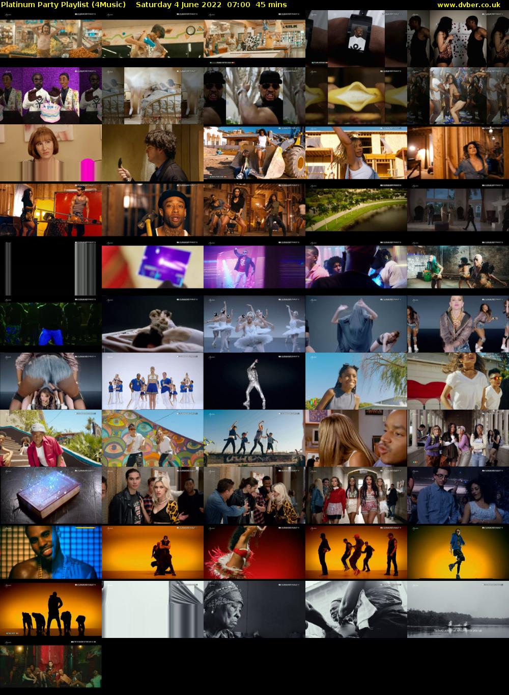 Platinum Party Playlist (4Music) Saturday 4 June 2022 07:00 - 07:45