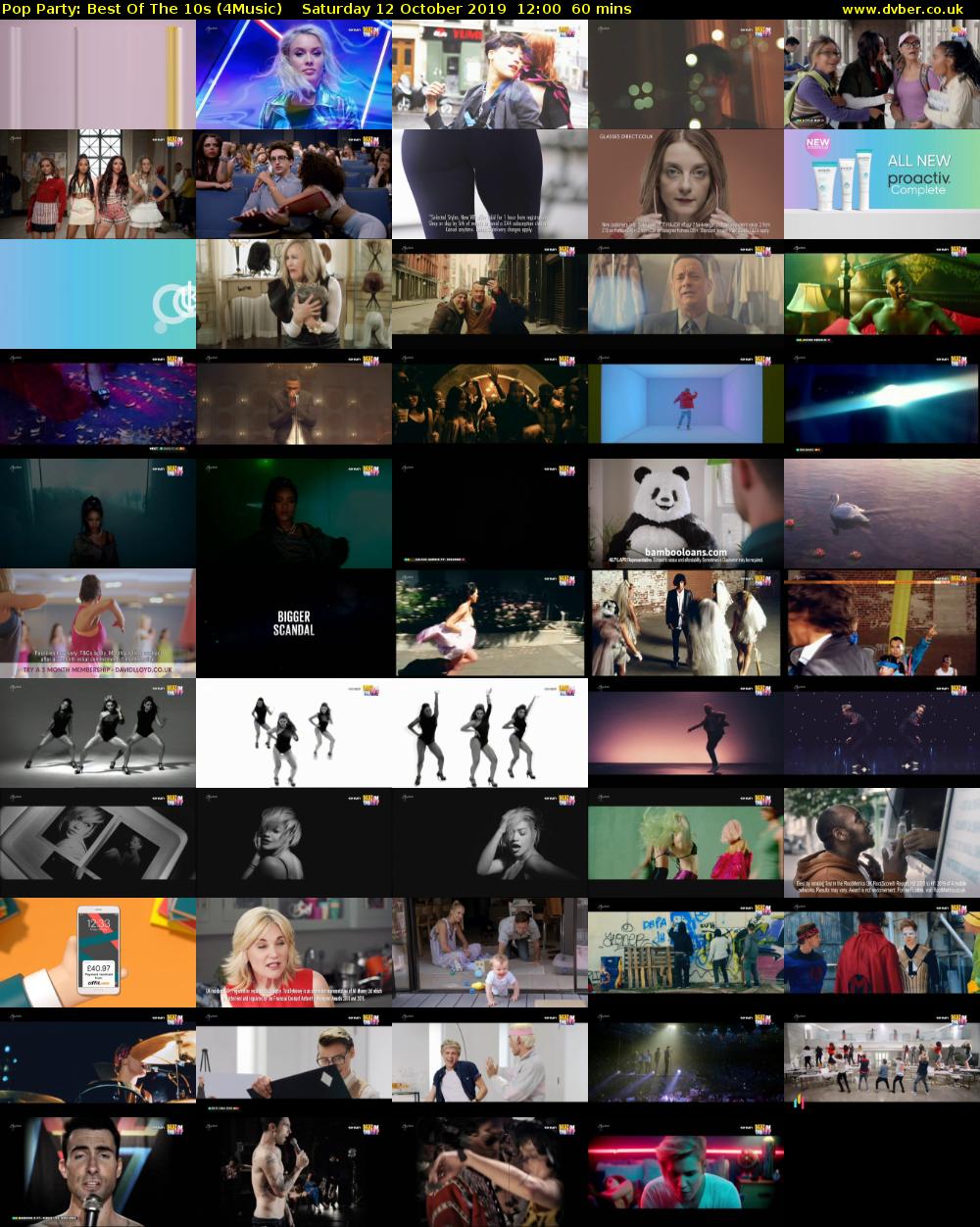 Pop Party: Best Of The 10s (4Music) Saturday 12 October 2019 12:00 - 13:00