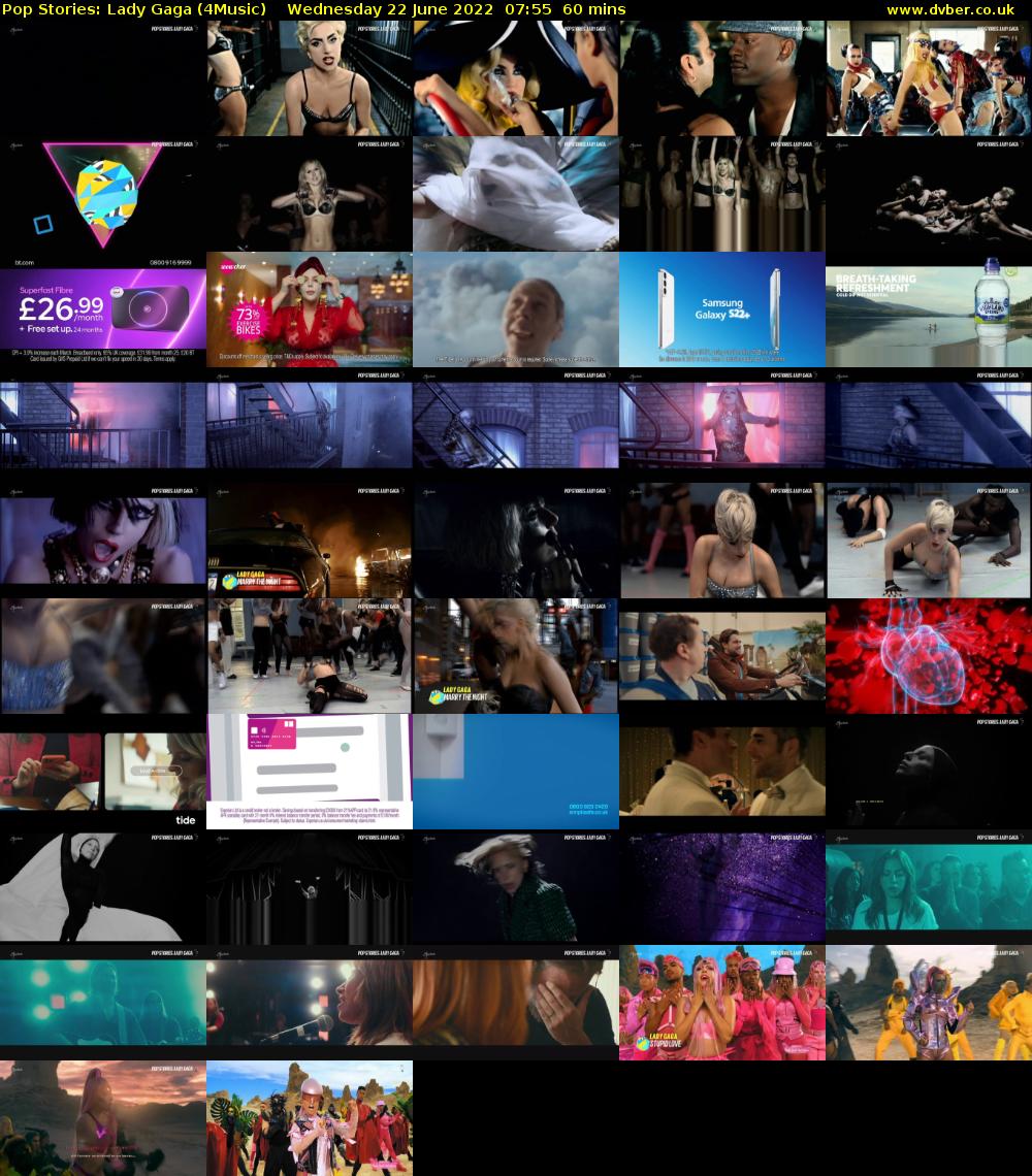 Pop Stories: Lady Gaga (4Music) Wednesday 22 June 2022 07:55 - 08:55