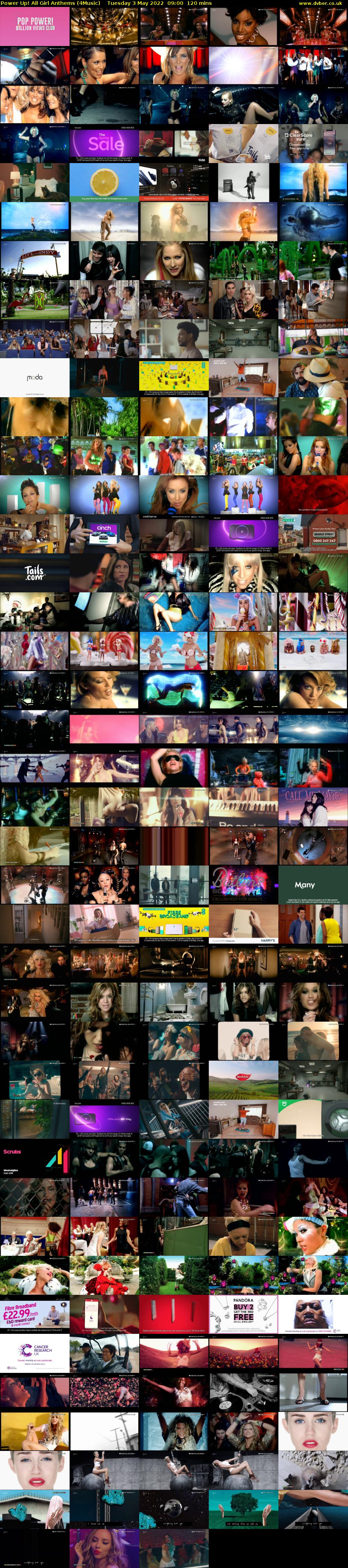 Power Up! All Girl Anthems (4Music) Tuesday 3 May 2022 09:00 - 11:00