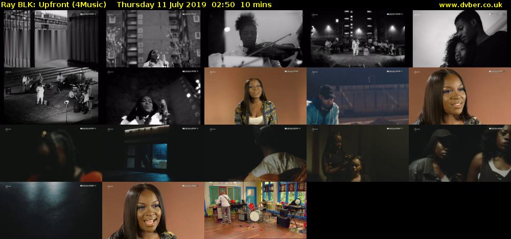 Ray BLK: Upfront (4Music) Thursday 11 July 2019 02:50 - 03:00