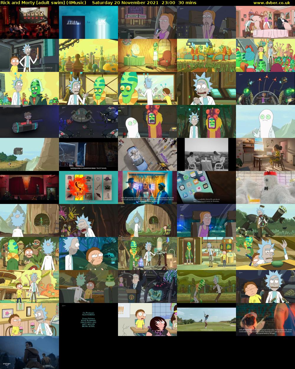Rick and Morty [adult swim] (4Music) Saturday 20 November 2021 23:00 - 23:30