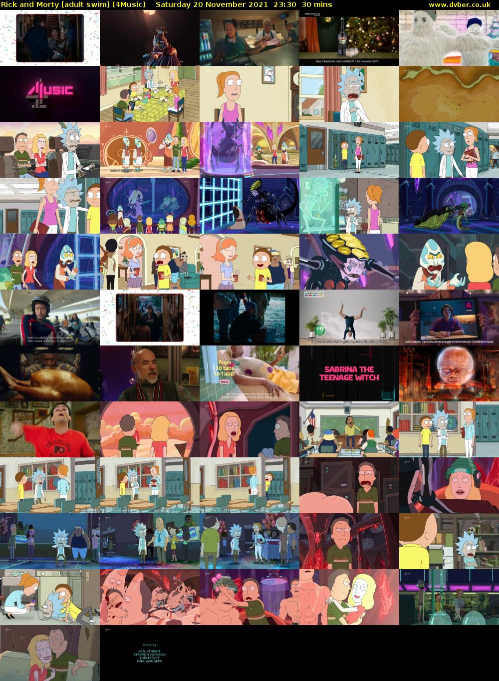 Rick and Morty [adult swim] (4Music) Saturday 20 November 2021 23:30 - 00:00