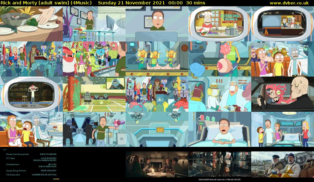 Rick and Morty [adult swim] (4Music) Sunday 21 November 2021 00:00 - 00:30