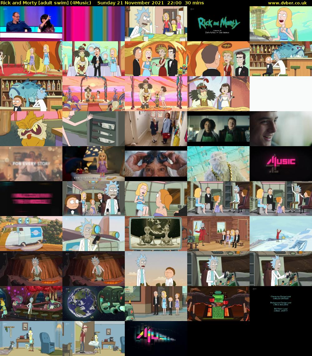 Rick and Morty [adult swim] (4Music) Sunday 21 November 2021 22:00 - 22:30
