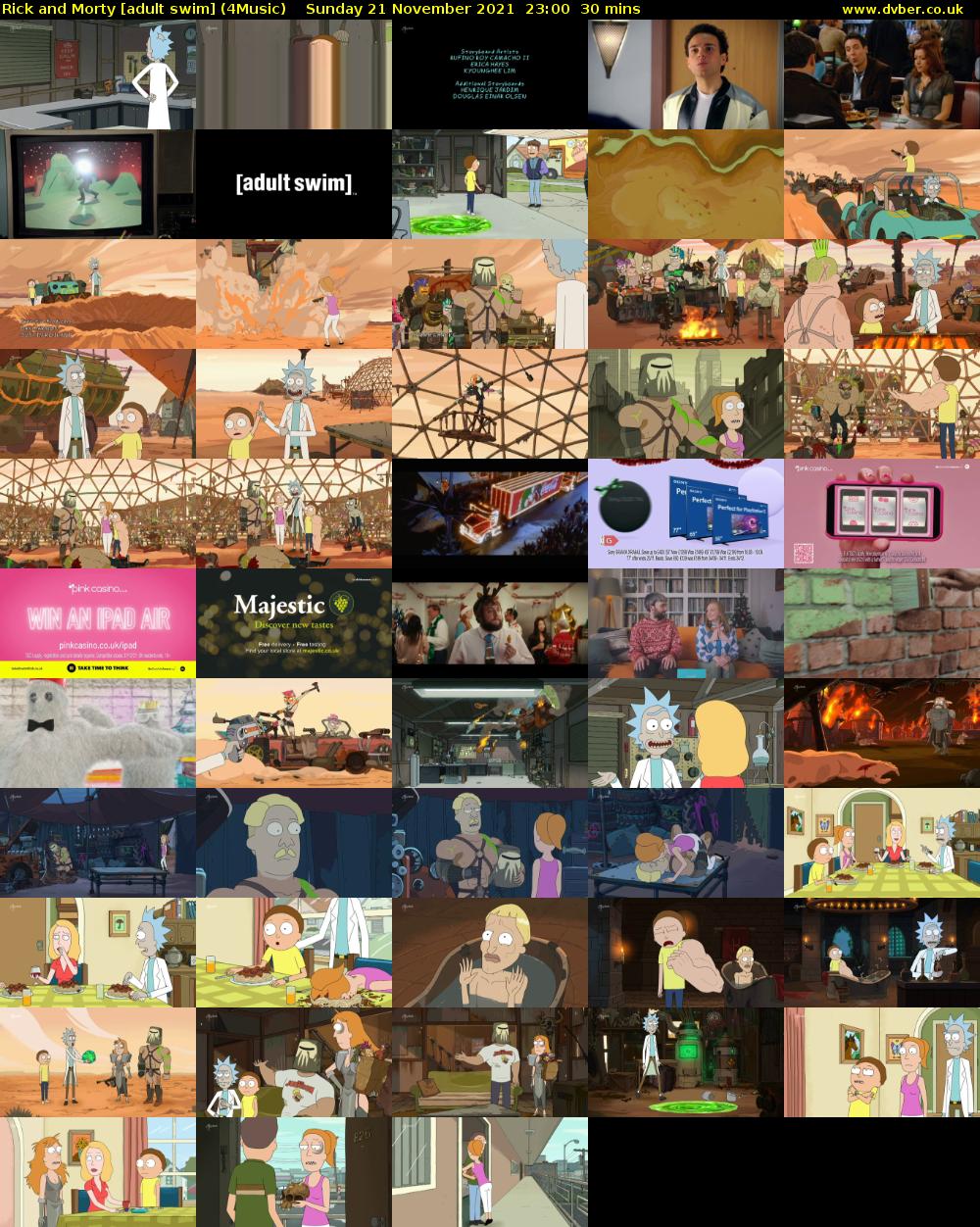 Rick and Morty [adult swim] (4Music) Sunday 21 November 2021 23:00 - 23:30