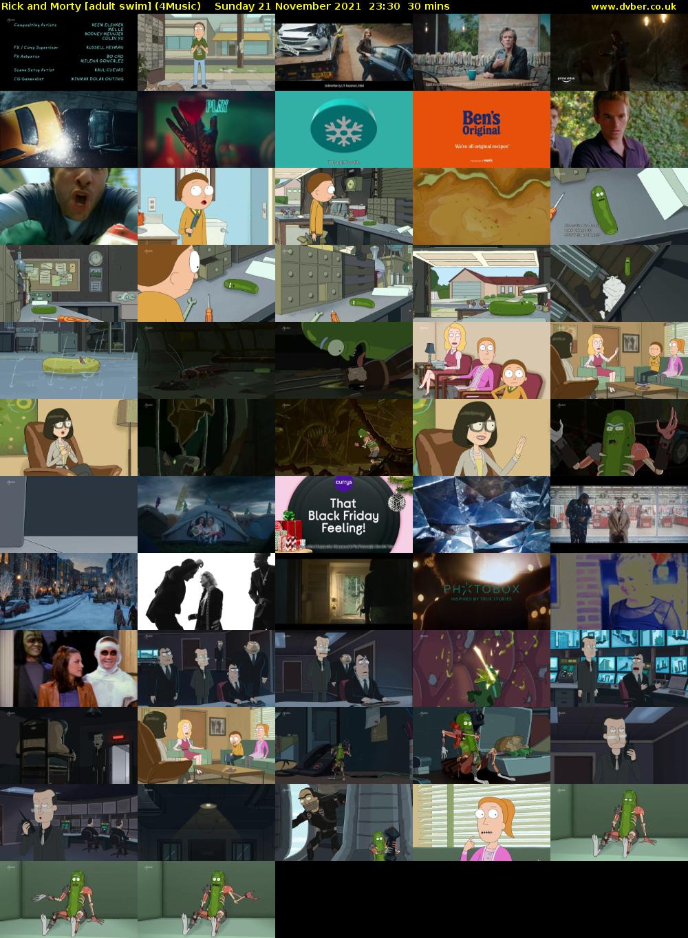 Rick and Morty [adult swim] (4Music) Sunday 21 November 2021 23:30 - 00:00