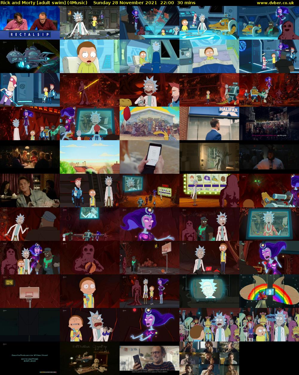 Rick and Morty [adult swim] (4Music) Sunday 28 November 2021 22:00 - 22:30