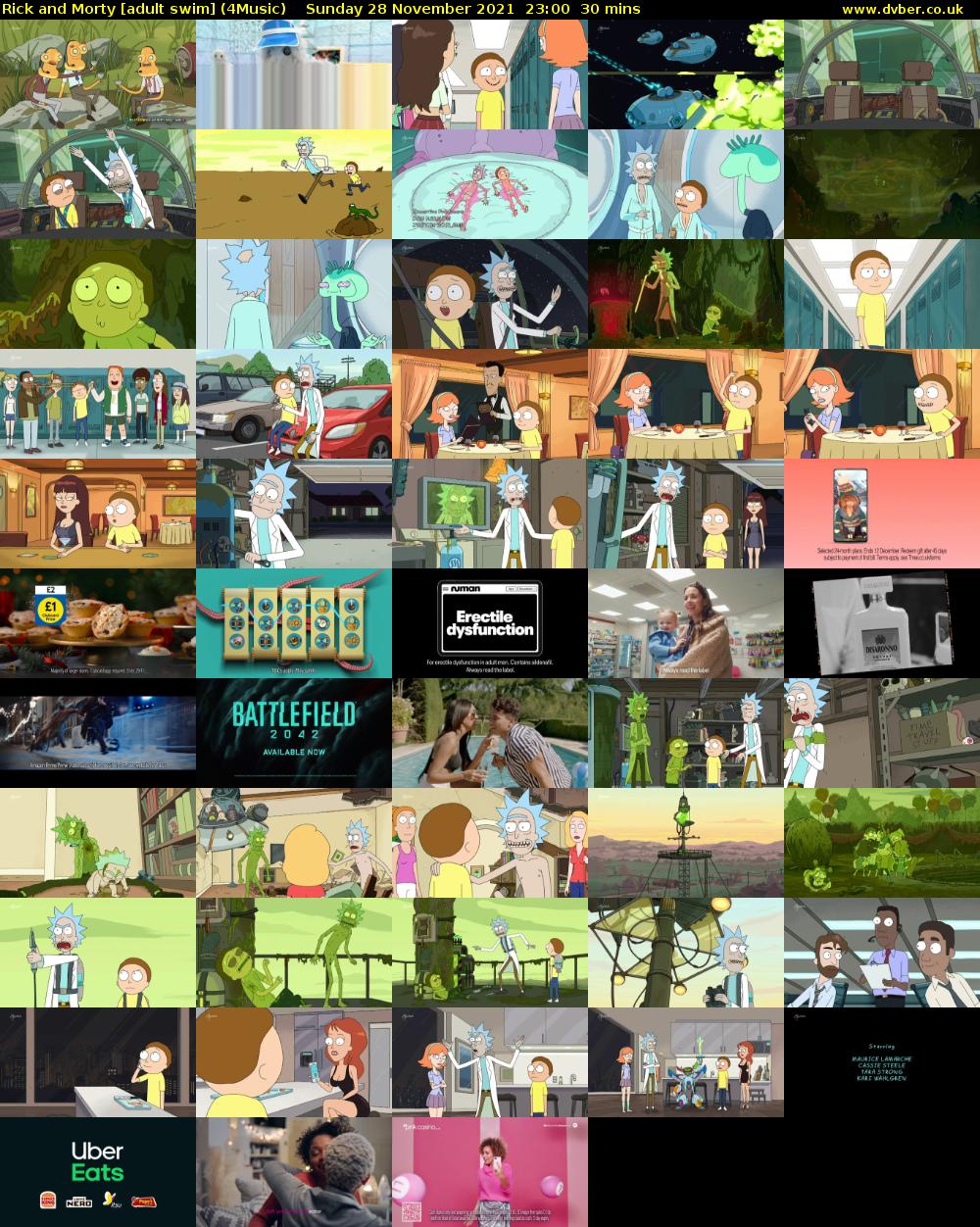 Rick and Morty [adult swim] (4Music) Sunday 28 November 2021 23:00 - 23:30