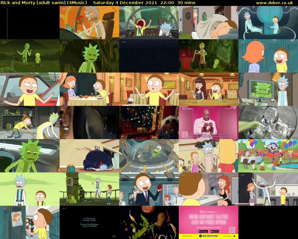 Rick and Morty [adult swim] (4Music) Saturday 4 December 2021 22:00 - 22:30