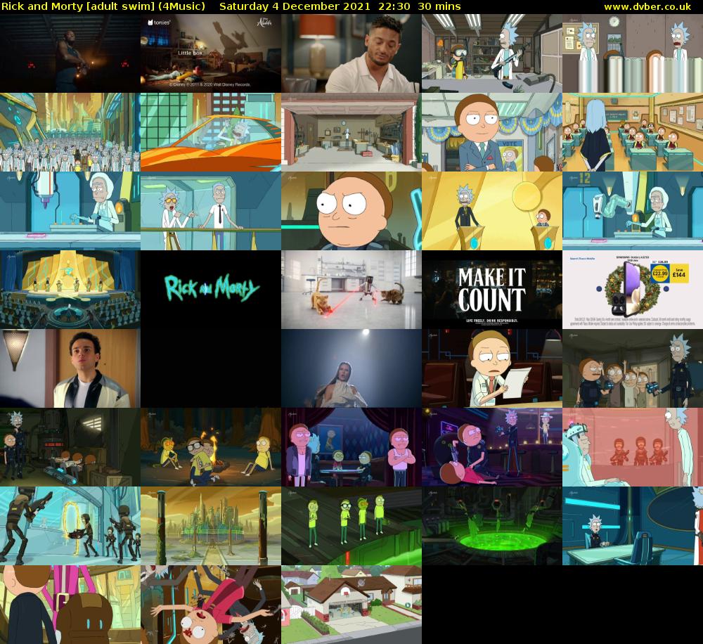 Rick and Morty [adult swim] (4Music) Saturday 4 December 2021 22:30 - 23:00