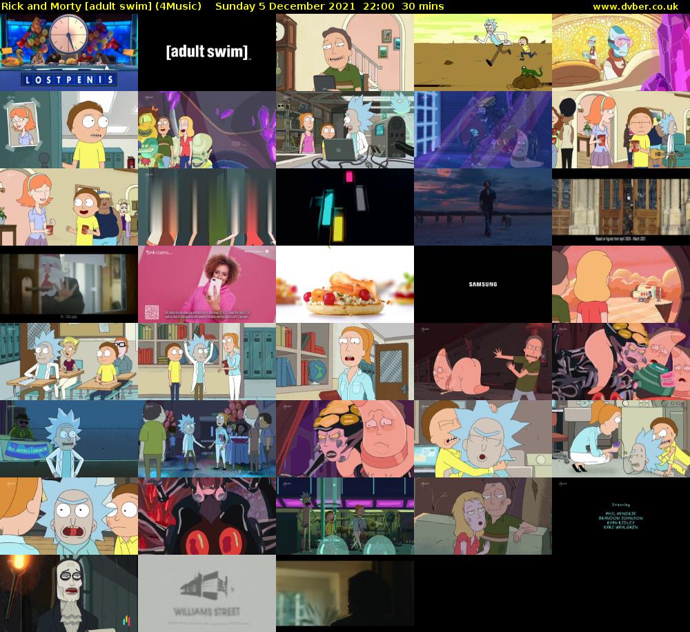 Rick and Morty [adult swim] (4Music) Sunday 5 December 2021 22:00 - 22:30