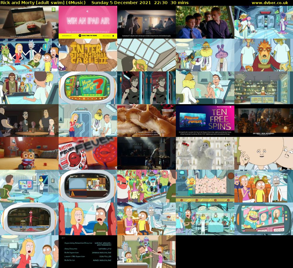 Rick and Morty [adult swim] (4Music) Sunday 5 December 2021 22:30 - 23:00