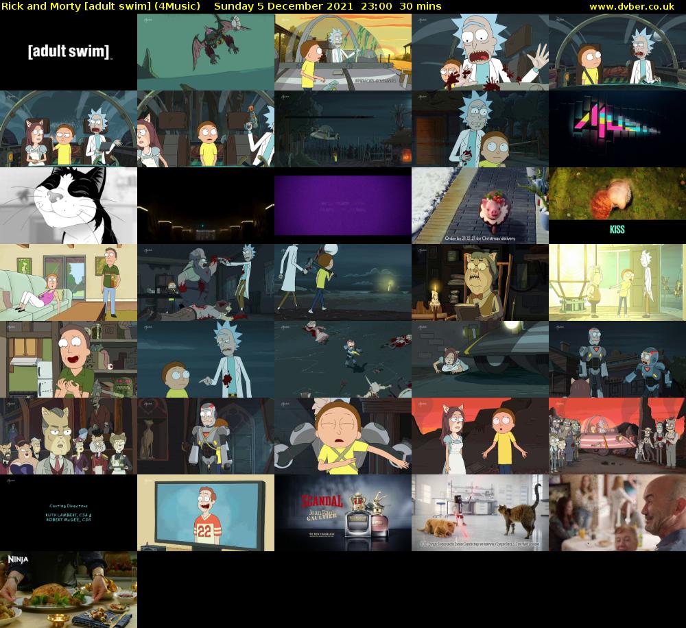 Rick and Morty [adult swim] (4Music) Sunday 5 December 2021 23:00 - 23:30