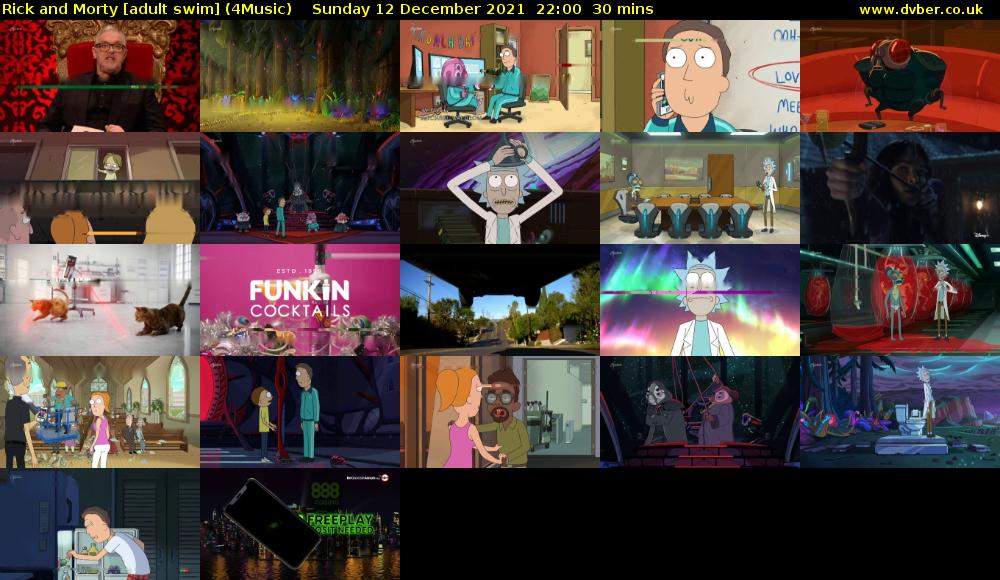 Rick and Morty [adult swim] (4Music) Sunday 12 December 2021 22:00 - 22:30
