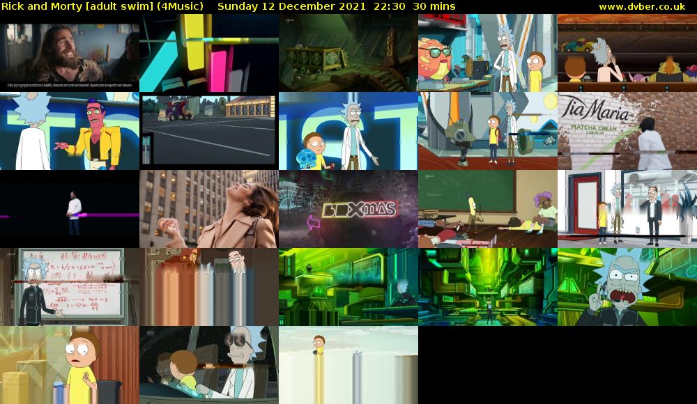 Rick and Morty [adult swim] (4Music) Sunday 12 December 2021 22:30 - 23:00