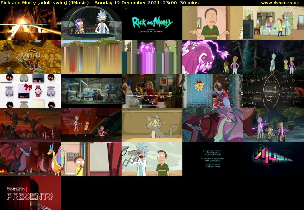 Rick and Morty [adult swim] (4Music) Sunday 12 December 2021 23:00 - 23:30