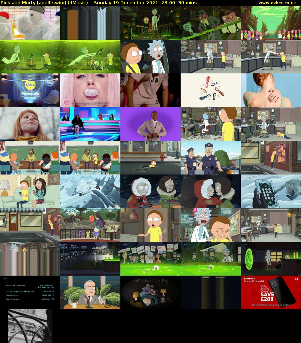 Rick and Morty [adult swim] (4Music) Sunday 19 December 2021 23:00 - 23:30