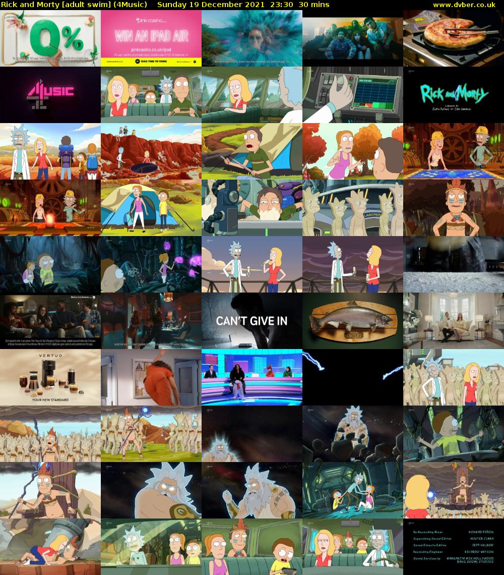 Rick and Morty [adult swim] (4Music) Sunday 19 December 2021 23:30 - 00:00