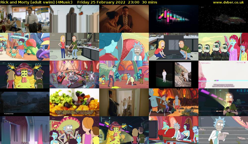 Rick and Morty [adult swim] (4Music) Friday 25 February 2022 23:00 - 23:30