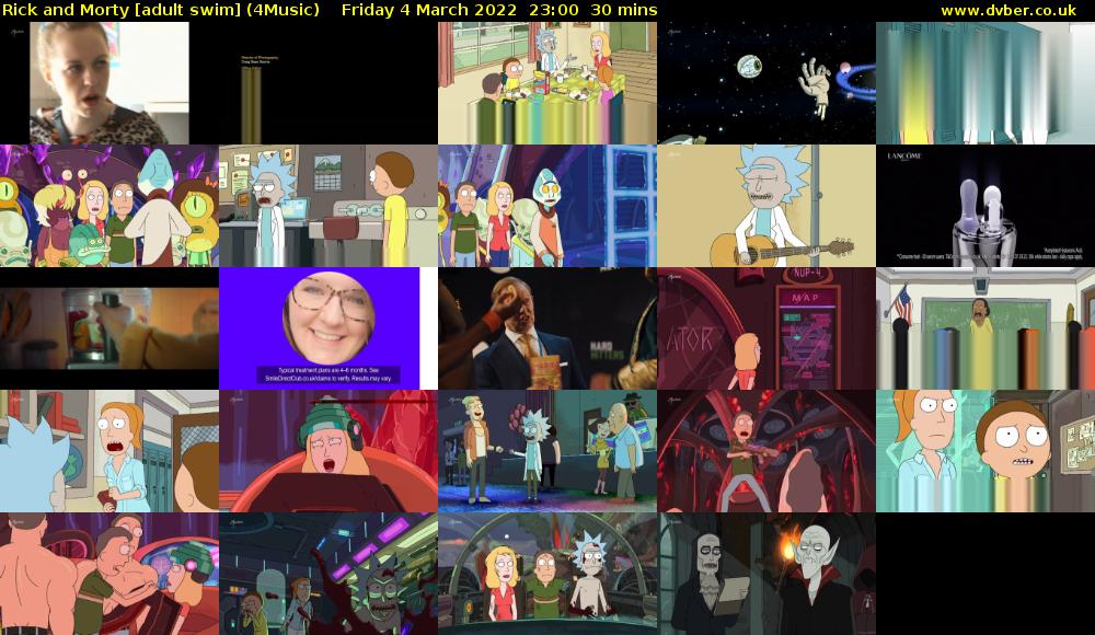Rick and Morty [adult swim] (4Music) Friday 4 March 2022 23:00 - 23:30