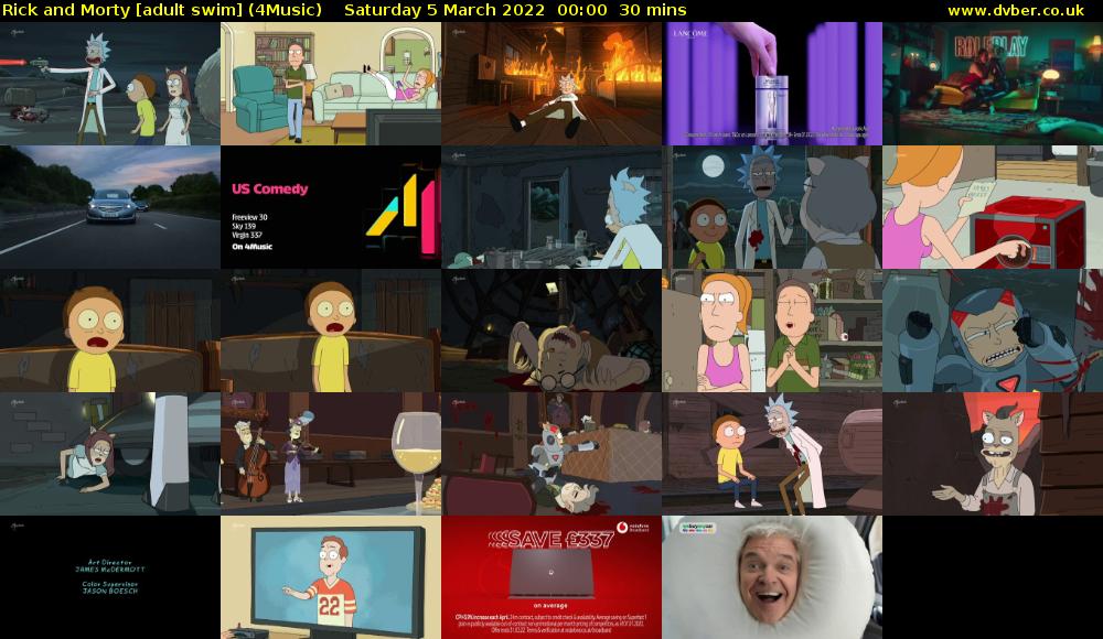 Rick and Morty [adult swim] (4Music) Saturday 5 March 2022 00:00 - 00:30