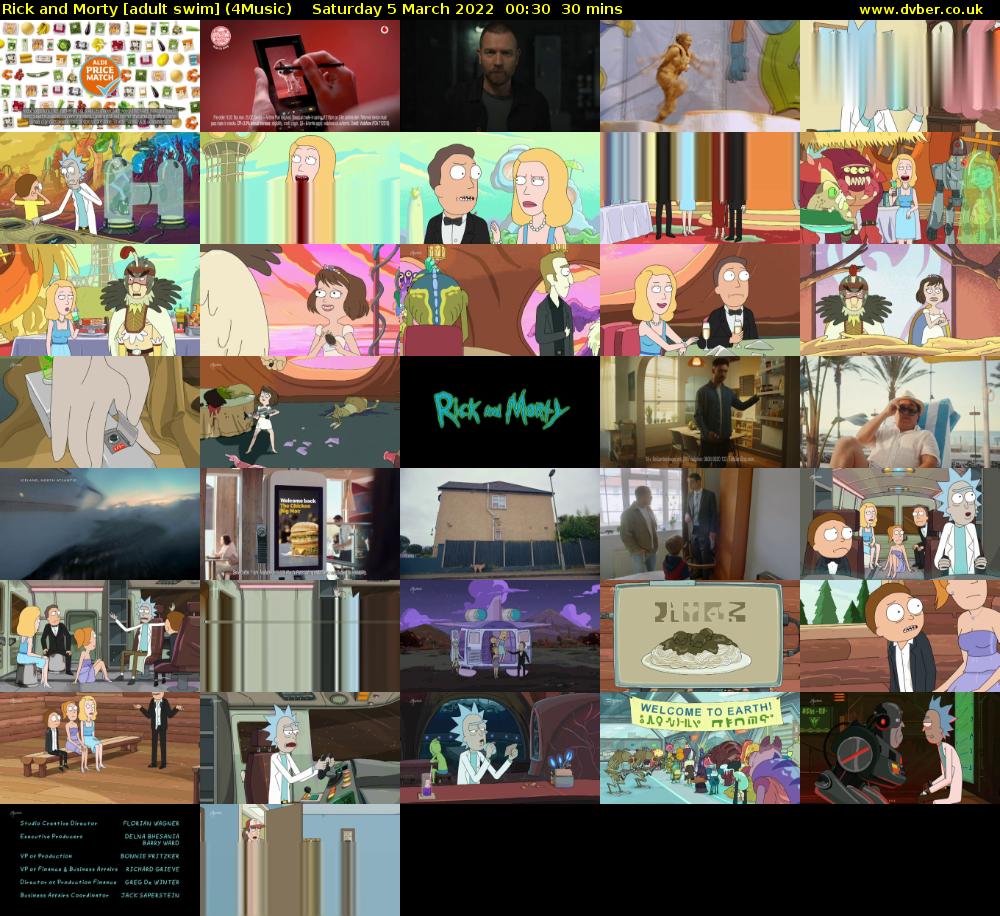 Rick and Morty [adult swim] (4Music) Saturday 5 March 2022 00:30 - 01:00