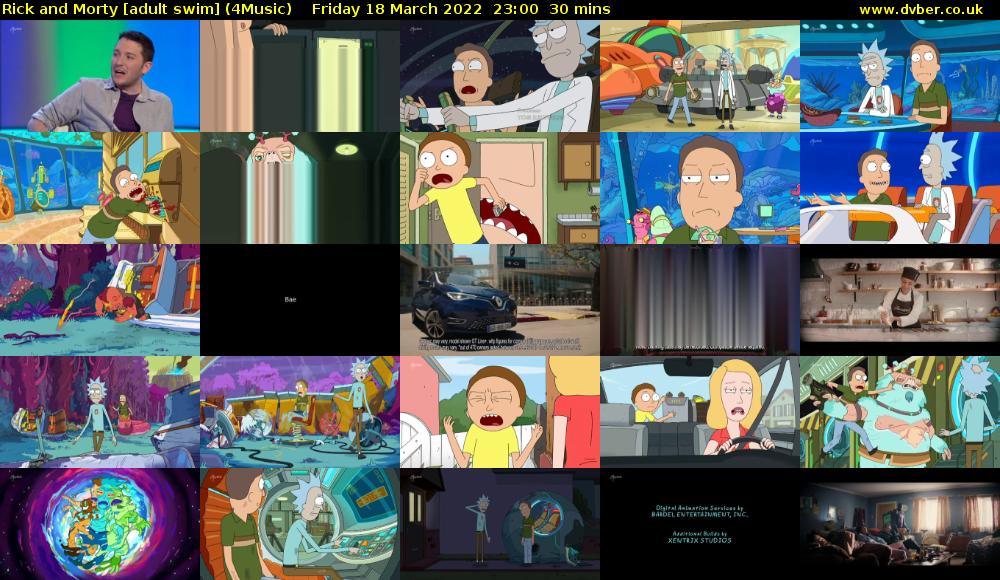 Rick and Morty [adult swim] (4Music) Friday 18 March 2022 23:00 - 23:30