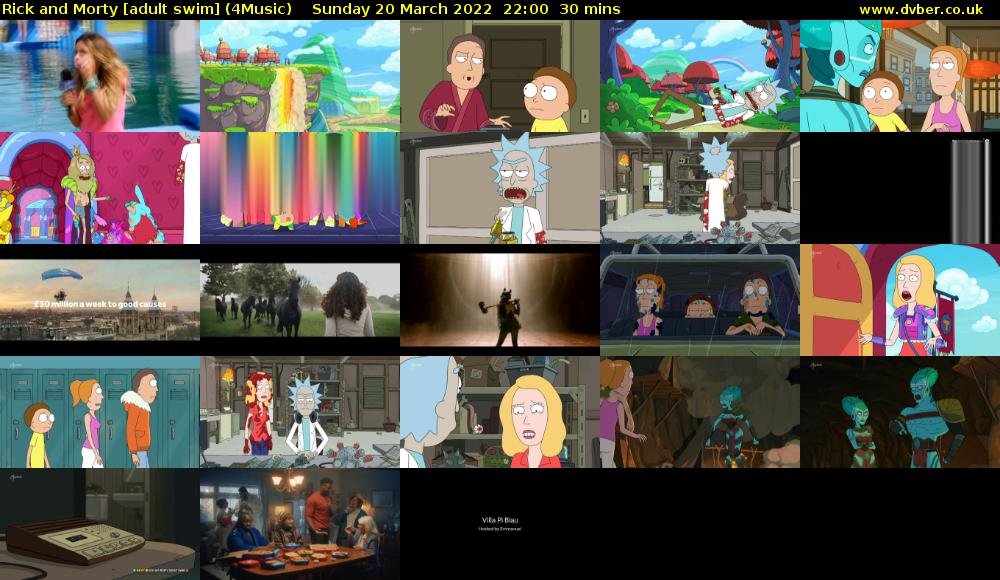 Rick and Morty [adult swim] (4Music) Sunday 20 March 2022 22:00 - 22:30