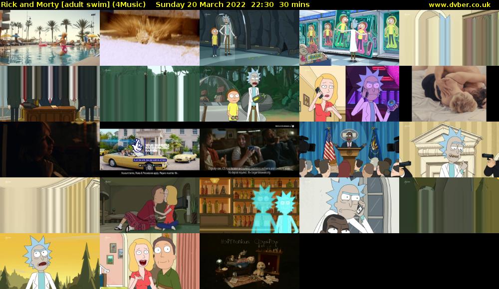 Rick and Morty [adult swim] (4Music) Sunday 20 March 2022 22:30 - 23:00